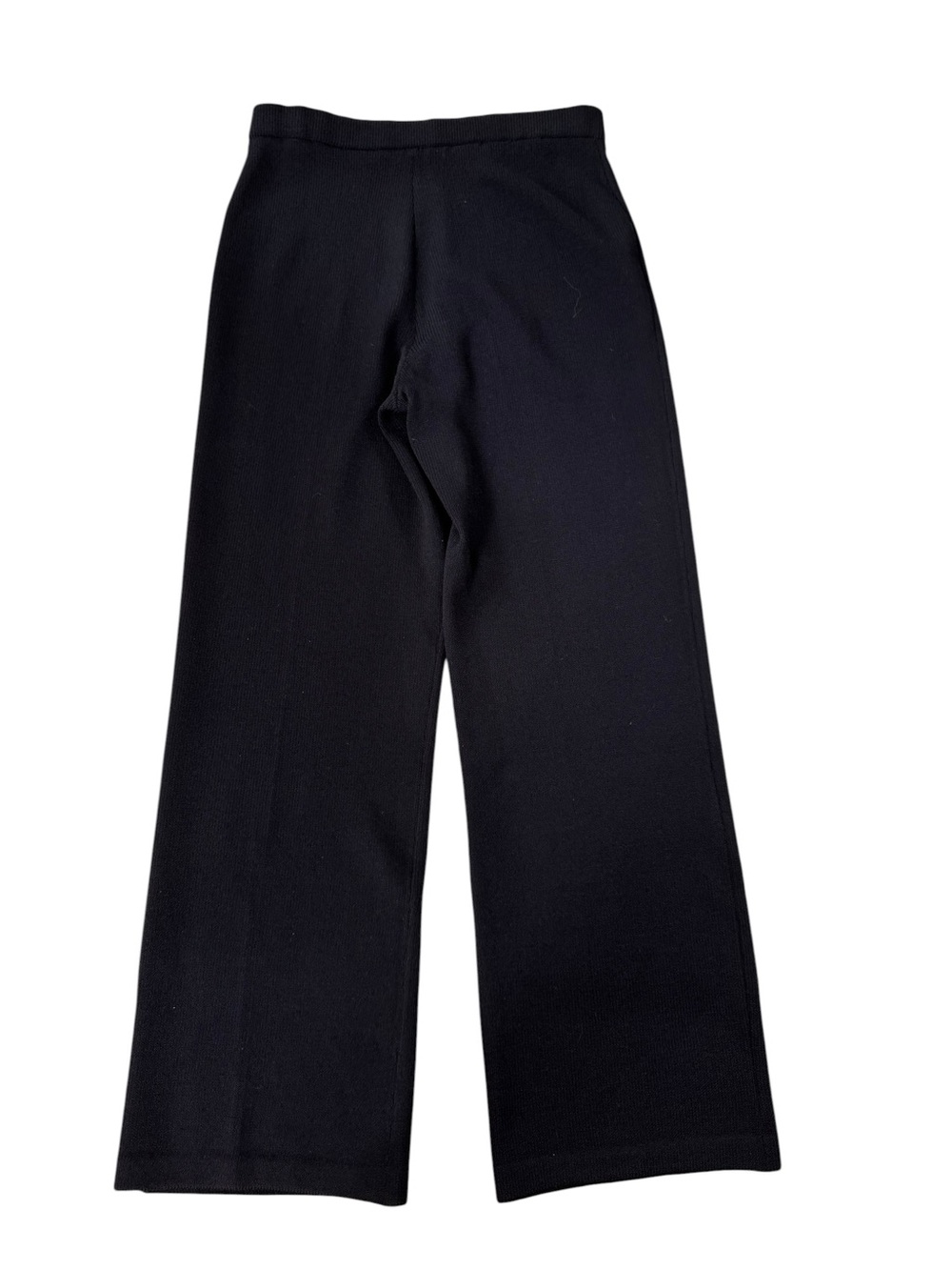 St. John Santana Knit Pull-On High Waist Wide Leg Pants Black - Picture 4 of 8